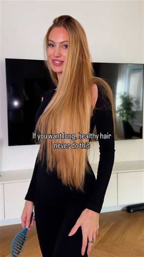 Taylor Mega on Instagram: "Things you should NEVER do if you want long and healthy hair: 1. DON’T brush when wet! They tangle much more and therefore break. 2. DON’T get layered cuts! They create more split ends, straight cuts are better. 3. DON’T straighten every day! Excessive heat damages them and makes them break (result: it will seem like they’re not growing). 4. DON’T wash more than 3 times a week! Too much washing removes natural protective oils. 5. DON’T always blow dry, excessive heat d