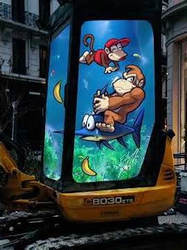 DK & Diddy inside a ladder! Relaxing vibe. 🌊🍌 #frutiger #animation #donkeykong #relaxing