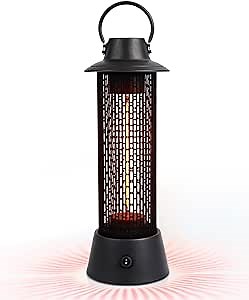 Star Patio Electric Patio Heater, Outdoor Heater, Infrared Heater with Lantern Shape Design, Under Table Heater, Freestanding Portable Heater, IP55 Waterproof, Silent Heating, STP1277-HD