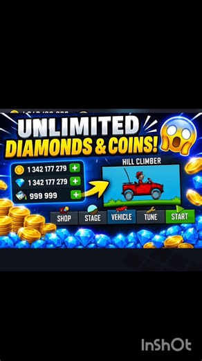 🔥 Hill Climb Racing Unlimited Coins & Diamonds! 😱 New Gameplay 2026 #shorts