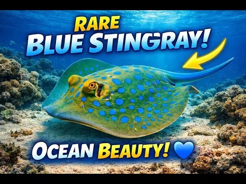 Blue Stingray Fish in Crystal Clear Water | Underwater Marine Life