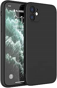 ZEZHOU iPhone 12 Mini Case 5.4", Anti Scratch & Fingerprint Liquid Silicone Case, Microfiber Liner Shockproof Full Body Cover Slim Soft Gel Rubber Enhanced Camera & Screen Drop Protection, Black