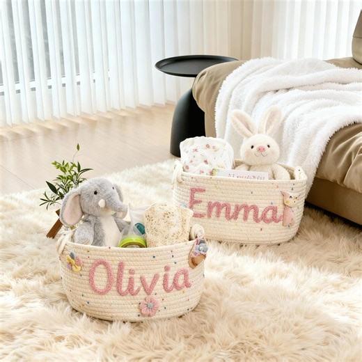 Personalized Baby Basket, Handmade Candy Basket With Custom Name Storage Basket, Baby Shower Gift, Baby Party Gift - Etsy