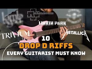 10 Drop D Riffs EVERY Guitarist MUST Know | WITH ON SCREEN TABS