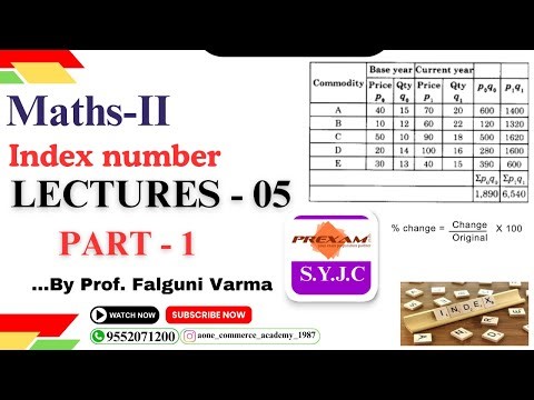 SYJC | MATHS-II | Chapter-5 | Index number | Lecture-5 | part-1