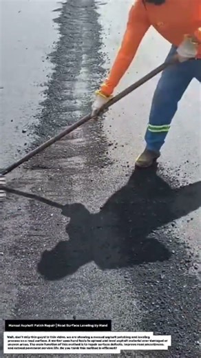 Manual Asphalt Patch Repair | Road Surface Leveling by Hand.