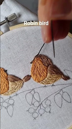 Cute Robin bird embroidery ❤️ #embroidery #tutorial #diy #handmade #craft #stitch #handembroidery