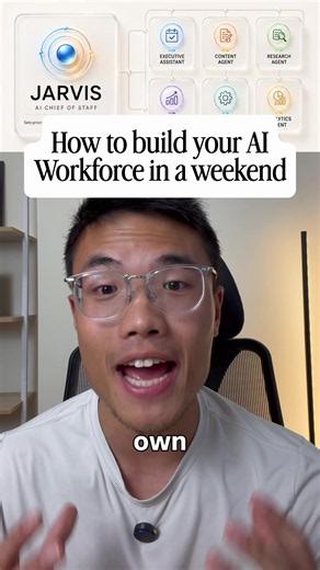 Click the link in my bio to get the full guide and step by step course to build your own AI Agent Workforce today. Building your own AI Workforce is easier than most people think. You don’t need to build your own AI model. You just need to connect the right pieces together. A home for your AI Workforce. A model like Codex or Claude. Memory so it remembers. Tools so it can actually do work. Dedicated AI agents aka AI employees to actually do real work for you. By the end of the weekend, you’ll ha