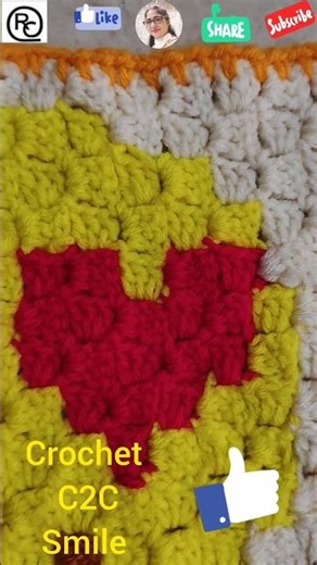 crochet smile😍 #crochet #diy #youtubesearch #browsefeatures #shortsfeed #c2c #emoji