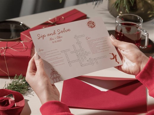 Custom Wedding Crossword Puzzle Word Search, Sip & Solve Puzzle Template, Editable Bridal Party Wedding Game, Engagement Shower Puzzle Game - Etsy