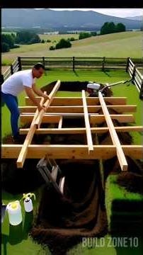 Underground bunker timelapse construction in farmhouse backyard👷👀