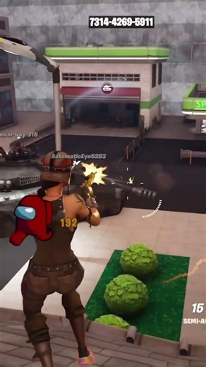 Fighting a tank! Fortnite gameplay