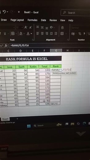 Excel ma rank formula kassa lagay #tranding #short_video /aicomputer ✅💻🔝 #viral ❤️💯🔝