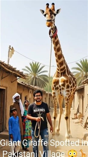 Giant Giraffe Spotted in Pakistani Village 😳🦒#GiantGiraffe #Giraffe #Pakistan #SindhVillage #Shorts