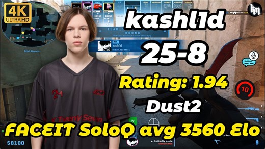 K27小将kashl1d (25-8) 单排均分3558 (Dust2) | 2026.03.25 #cs2 #kashl1d