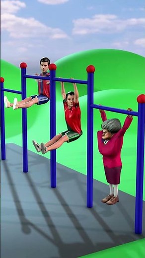 Grandma Joins the Monkey Bars Challenge!