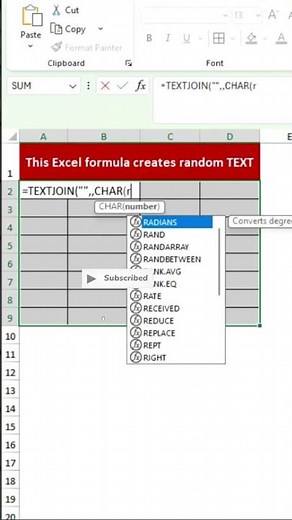 Excel Formula to Generate Random Letters 🔥