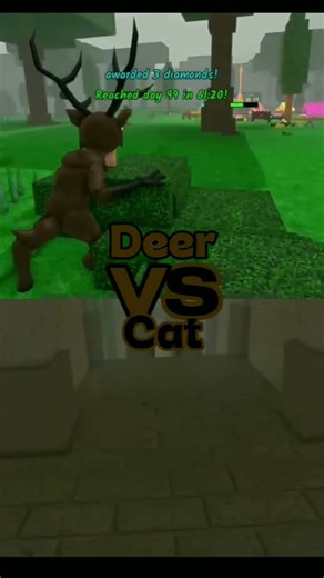 Deer vs cat 99 nights in the forest #99nightintheforest #99nightintheforest