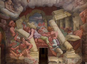 PALAZZO TE: LA CADUTA DEI GIGANTI ⚡️ Giulio Romano, a Palazzo Te, sfogò maggiormente la sua creatività bizzarra ed ingegnosa nella Sala dei Giganti, dove rappresentò l’assalto all’Olimpo dei Titani, respinti dai fulmini di Giove. Seguici su Facebook e Instagram per non perdere il tuo appuntamento con l'arte e la cultura! 👉 Per scoprirne di più visita il sito https://www.fondazionepalazzote.it | Palazzo Te