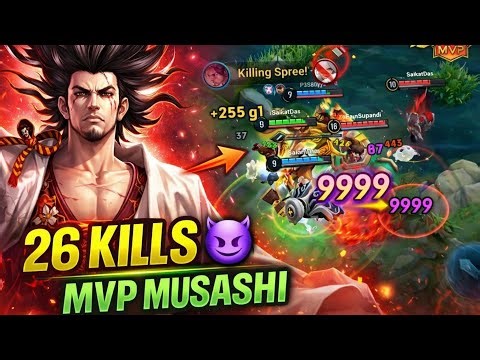 26 KILLS MUSASHI 😈 INSANE MVP GAMEPLAY | Honor of Kings