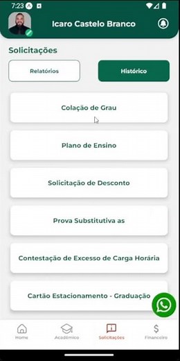 App Unifametro Online - Solicitações