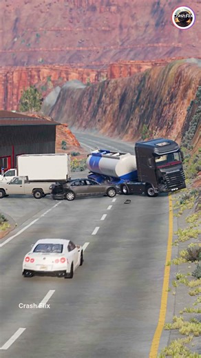 Realistic Highway Car Crashes🚗💥 #realisticcarcrashes #carcrashes #beamngdrive