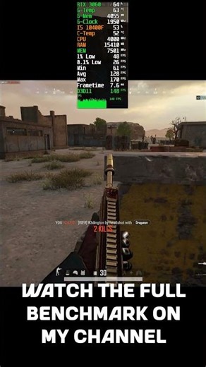 PUBG RTX 3060 Benchmark 🔥 Best Settings | i5-10400F | 1080p FPS