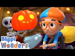 Blippi Wonders - Halloween Haunted House! | Blippi's Ghost Hunt | Fun Educational Cartoons for Kids