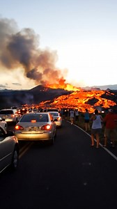 7.2K views · 17 reactions | Traffic Grindlock as Spectators Watch Massive Lava Flow Near Highway This video was produced by Network Media and Blue-X Studio | What Just Happened | Facebook