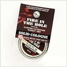 Fire in the Hole Campfire-Scented Solid Cologne - Campfire, Gunpowder, Sagebrush, and Whiskey Scent - Men’s or Women’s Cologne - By Outlaw