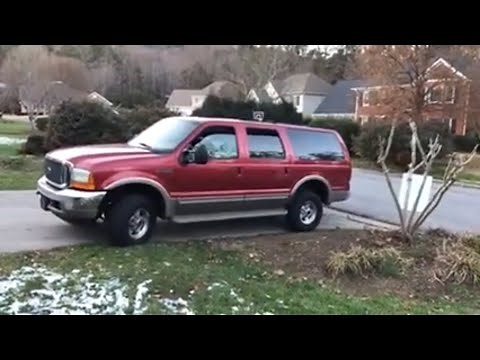 2000 Ford Excursion Limited 4x4 v10 pov test drive review rusty walk around 6.8 beast!