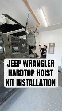 DIY Jeep Wrangler garage hardtop hoist using the QuadraTop Hardtop Hoist System Kit #jeep #asmr #diy