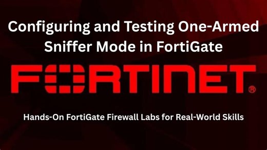 Configuring and Testing One Armed Sniffer Mode in FortiGate | Ameer Zaib khan PMP