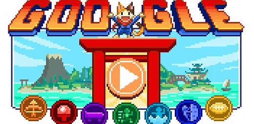 東京五輪記念。Googleに昭和風アニメと16ビット風RPGゲームで遊べる｢Doodle チャンピオン アイランド ゲーム｣が登場