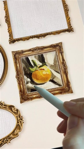 Tiny Still Life Oil 4/12 🍊 I’m using my Realistic Oil Brushes for this illustration. #procreate
