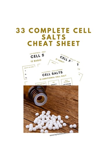 33 Cell Salt Cheat Sheet - Biochemical Tissue Salts - Schussler Tissue Salts Digital - Etsy