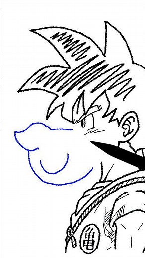 Drawing Goku's profile so cool! #dragonball #songoku