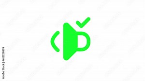 Animated speaker solid ui icon. Turn on volume. Apply sound. Movie production software. Looped HD video with alpha channel transparency. Isolated glyph symbol animation on white space for web, mobile
