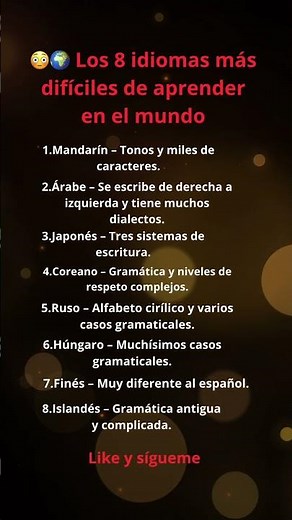 Los 8 idiomas más difíciles de aprender en el mundo 😳🌍…