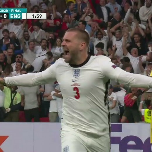 Luke Shaw scores FASTEST EVER Euro final goal | #Shorts | ESPN FC