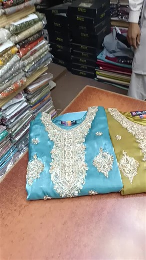 #Fabric A to z. Stitching. Shisha silk with hand work 3 color available #BCH #mianchannu #punjab #foryou status