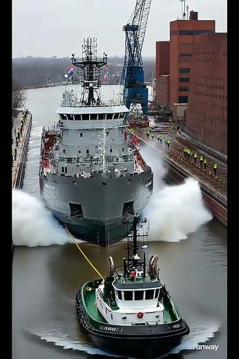 "Newly Built Mega Ship Departs Port for the First Time! #ShipLaunch #OceanGiant"