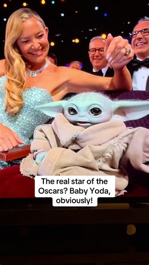 The real star of the Oscars? Baby Yoda, obviously! I already know this will be a meme tomorrow. #Oscars #Oscars2026 #AcademyAwards #BabyYoda #Grogu