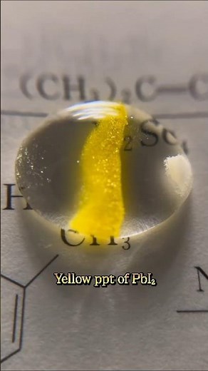 Discover the Thrilling Results of POTASSIUM IODIDE and LEAD ACETATE in a Drop of Water!💛#experiment