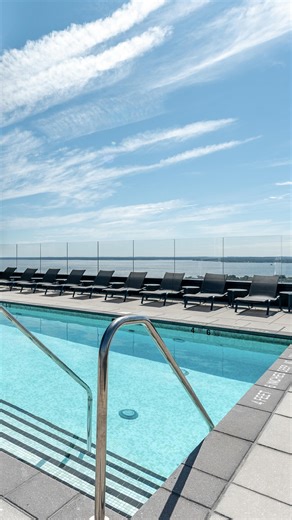 It may be freezing outside… but mentally, we’re already at the Stella pool. 🏊‍♀️✨ Want to be here this summer? Drop a 😎 and we’ll send you the link to schedule a tour. | Stella New Rochelle