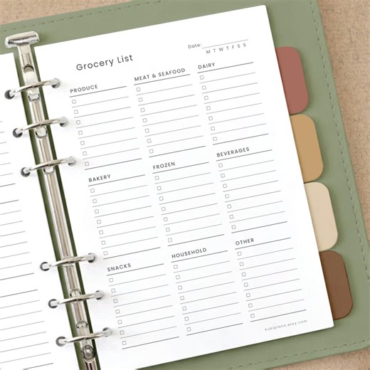 Printable Grocery List | Minimalist Shopping List Template | A4/a5/letter/half | Instant Download PDF - Etsy