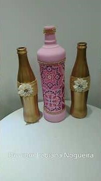 Glass bottle decorated with decoupage ♥️✨ #recycling #diy