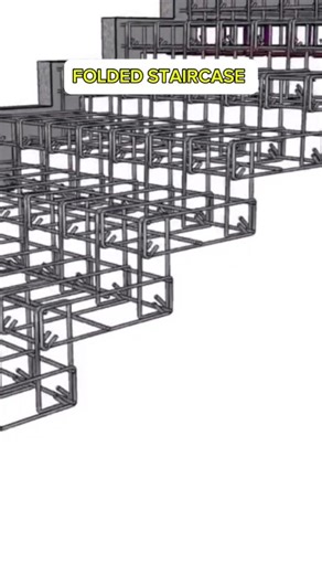 civil engineering knowledge on Instagram: "A folded staircase is a smart structural system where the tread and riser act together like a continuous folded plate or zig-zag beam. Instead of using traditional waist slabs and separate steps, this design uses geometric folding to increase stiffness and load-carrying capacity. The folded profile helps in better load distribution, reduced slab thickness, and improved structural efficiency. It also provides a modern architectural look while maintaining