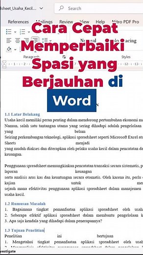 Cara Cepat Perbaiki Spasi yang Berjauhan di Word #microsoftword #belajarword #trikword