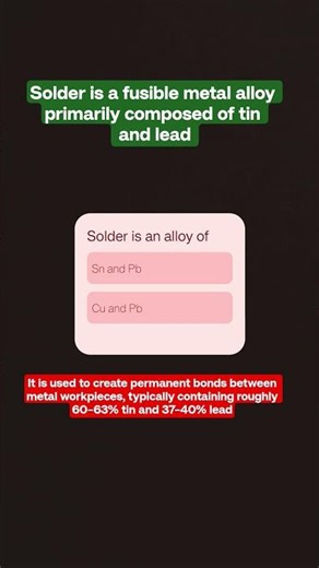 Solder is an alloy of #physics #chemistry #metal #nonmetal #exam #tgt #pgt #antiquarks